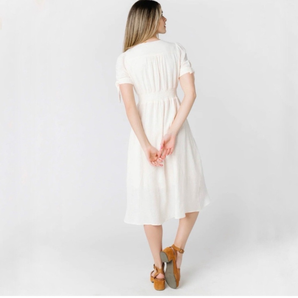 Brass & Roe Nina Button-Up Midi Dress Size Large cotton - Picture 7 of 13